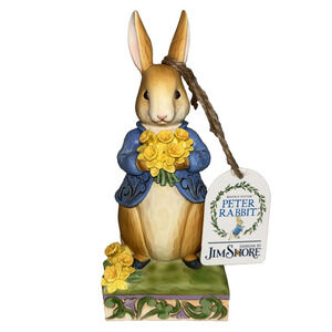 Jim Shore Beatrix Potter Peter Rabbit Delightful Daffodils Figurine 6014046 NEW